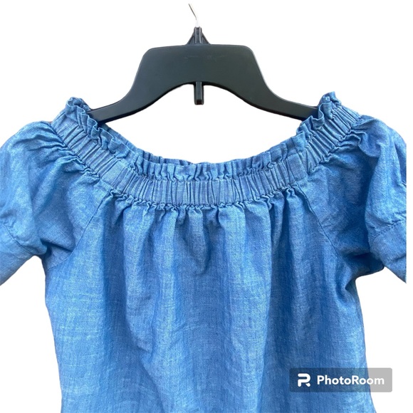 J. Crew Chambray Off Shoulder Top Blue Size 00 - Picture 10 of 15